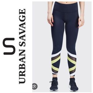 NWT $125 URBAN SAVAGE Diamond High-Rise Leggings Laser Cut, ITALIAN Fabric Sz: S